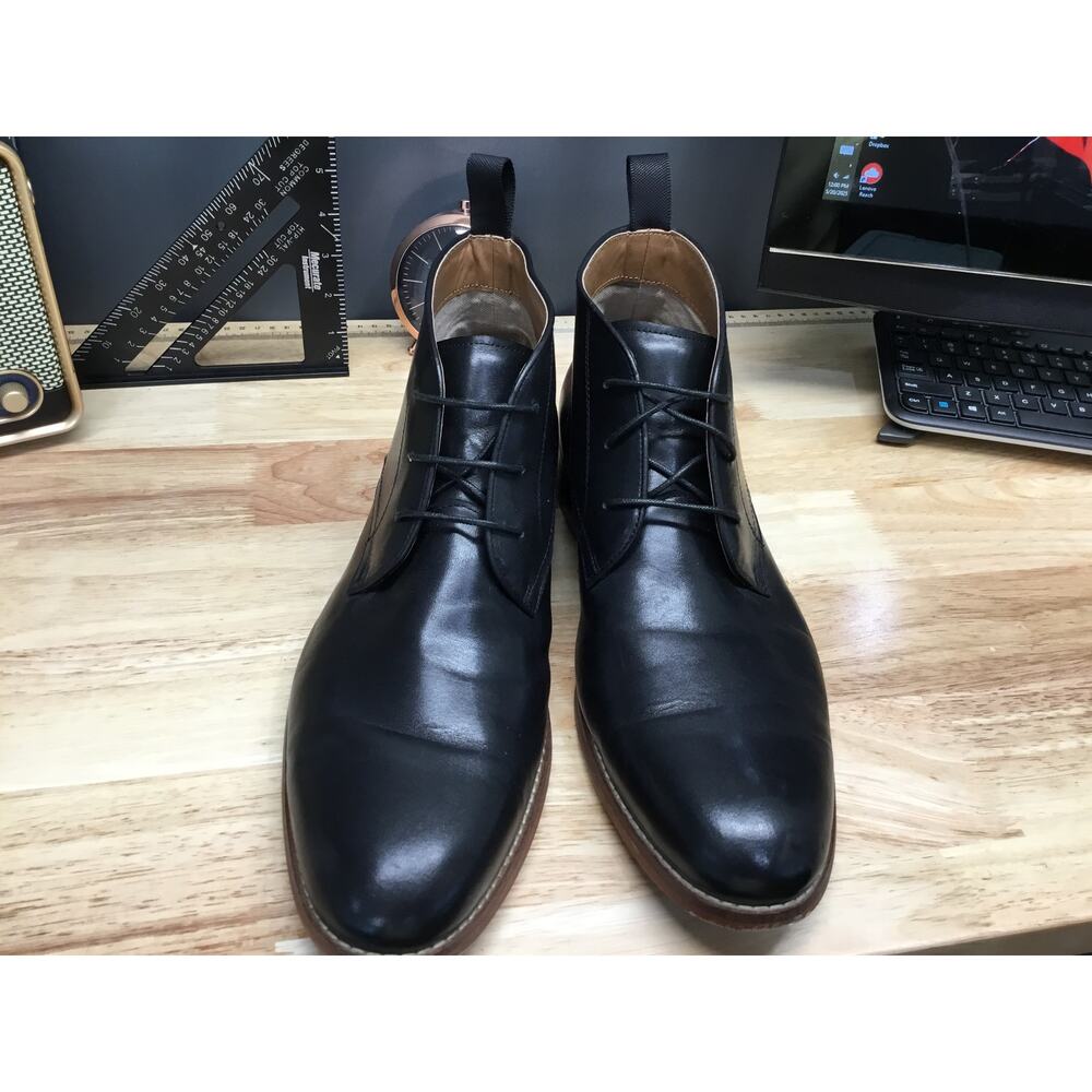 Steve Madden FAVIEN FAVI01M1 Chukka Boots Men's US 13M Black Leather Round Toe